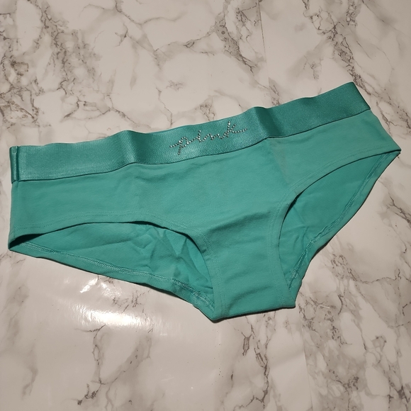 PINK VS LOGO HIPSTER GREEN PANTY - Picture 2 of 7